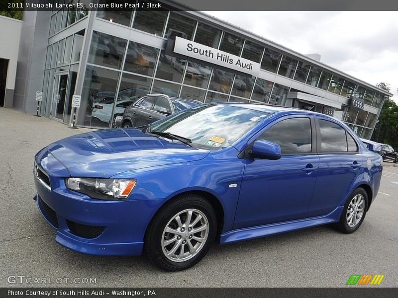 Octane Blue Pearl / Black 2011 Mitsubishi Lancer ES