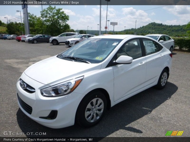 Century White / Beige 2016 Hyundai Accent SE Sedan