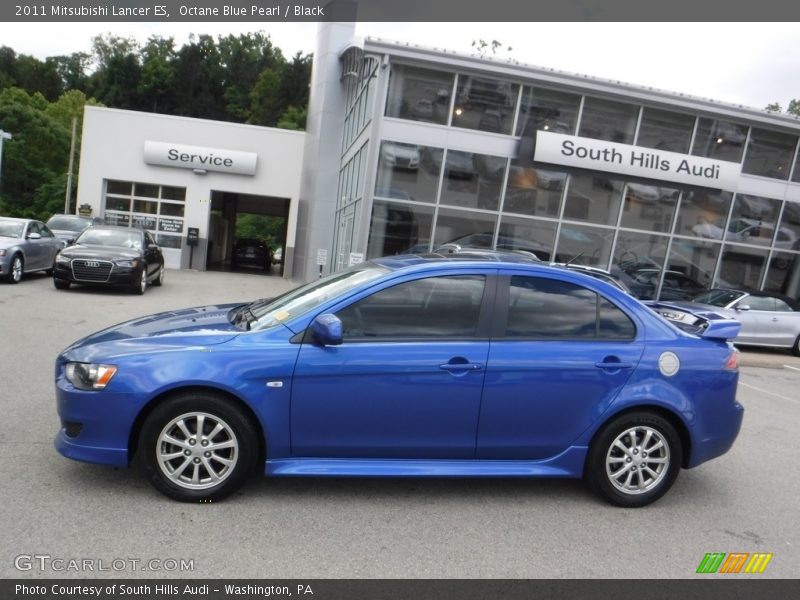 Octane Blue Pearl / Black 2011 Mitsubishi Lancer ES