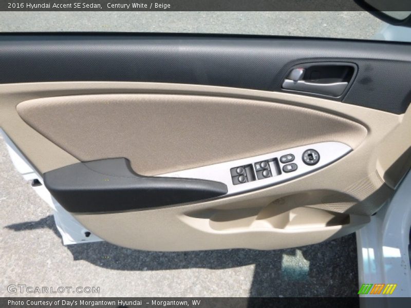 Century White / Beige 2016 Hyundai Accent SE Sedan