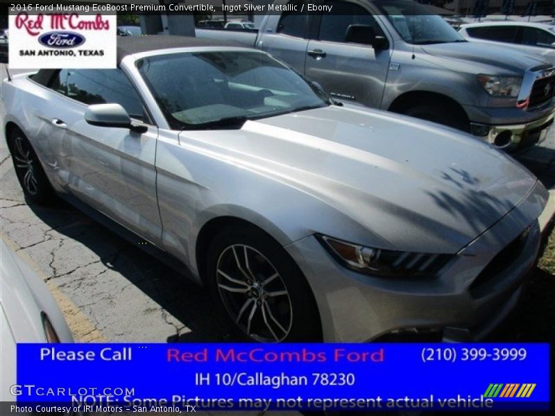 Ingot Silver Metallic / Ebony 2016 Ford Mustang EcoBoost Premium Convertible