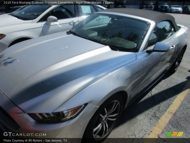 Ingot Silver Metallic / Ebony 2016 Ford Mustang EcoBoost Premium Convertible
