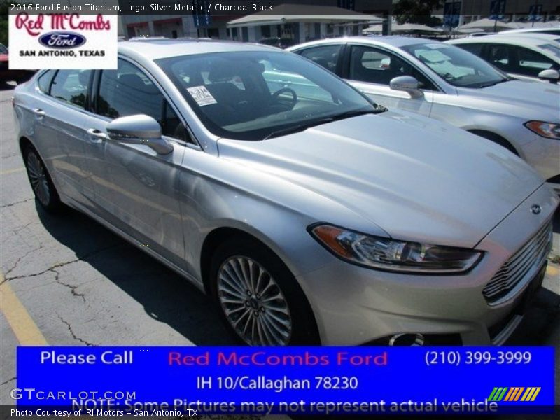 Ingot Silver Metallic / Charcoal Black 2016 Ford Fusion Titanium