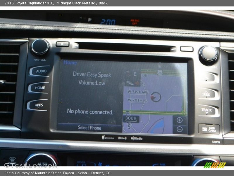 Midnight Black Metallic / Black 2016 Toyota Highlander XLE