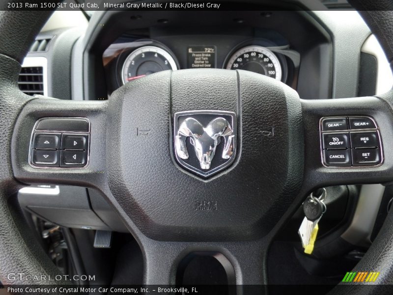 Mineral Gray Metallic / Black/Diesel Gray 2013 Ram 1500 SLT Quad Cab