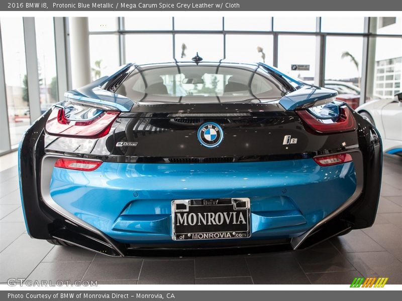 Protonic Blue Metallic / Mega Carum Spice Grey Leather w/ Cloth 2016 BMW i8