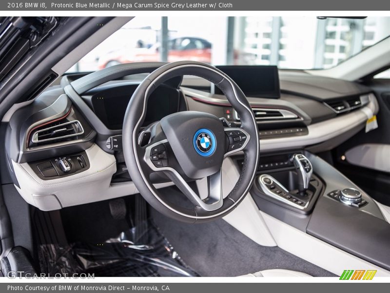 Protonic Blue Metallic / Mega Carum Spice Grey Leather w/ Cloth 2016 BMW i8
