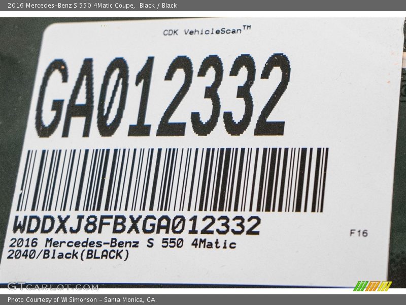 Black / Black 2016 Mercedes-Benz S 550 4Matic Coupe