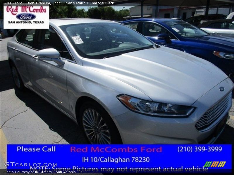 Ingot Silver Metallic / Charcoal Black 2016 Ford Fusion Titanium