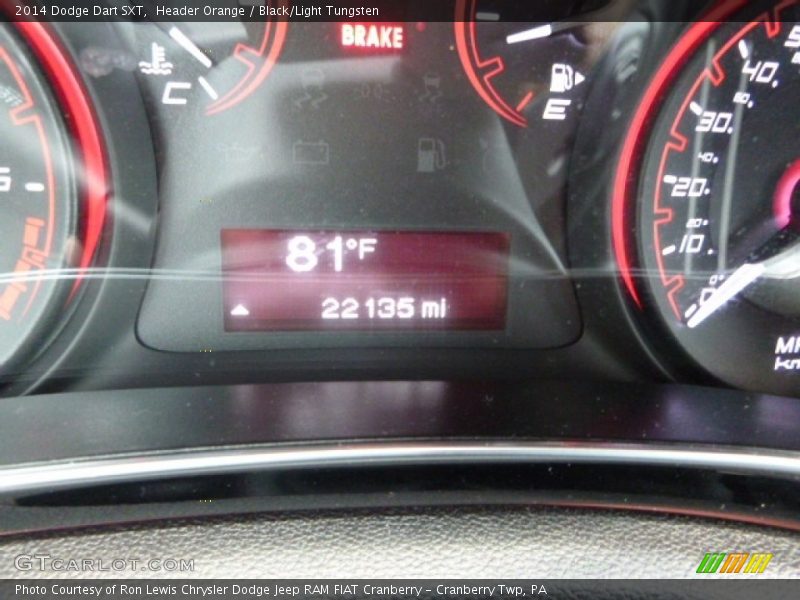 Header Orange / Black/Light Tungsten 2014 Dodge Dart SXT