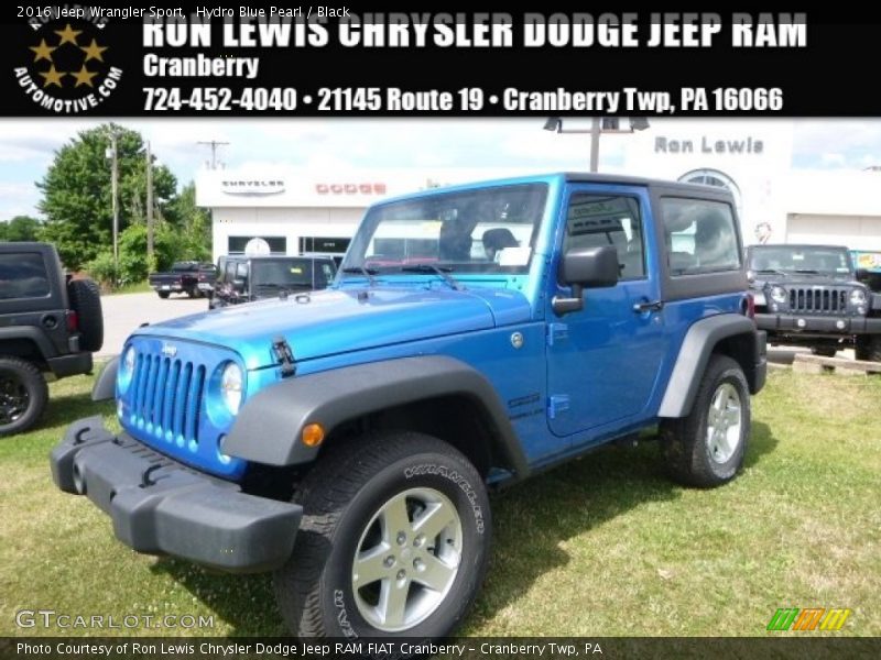 Hydro Blue Pearl / Black 2016 Jeep Wrangler Sport