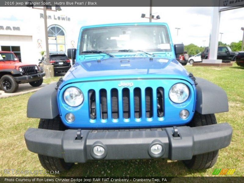 Hydro Blue Pearl / Black 2016 Jeep Wrangler Sport
