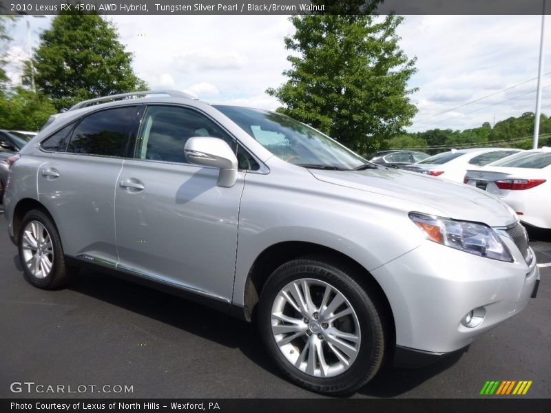 Tungsten Silver Pearl / Black/Brown Walnut 2010 Lexus RX 450h AWD Hybrid