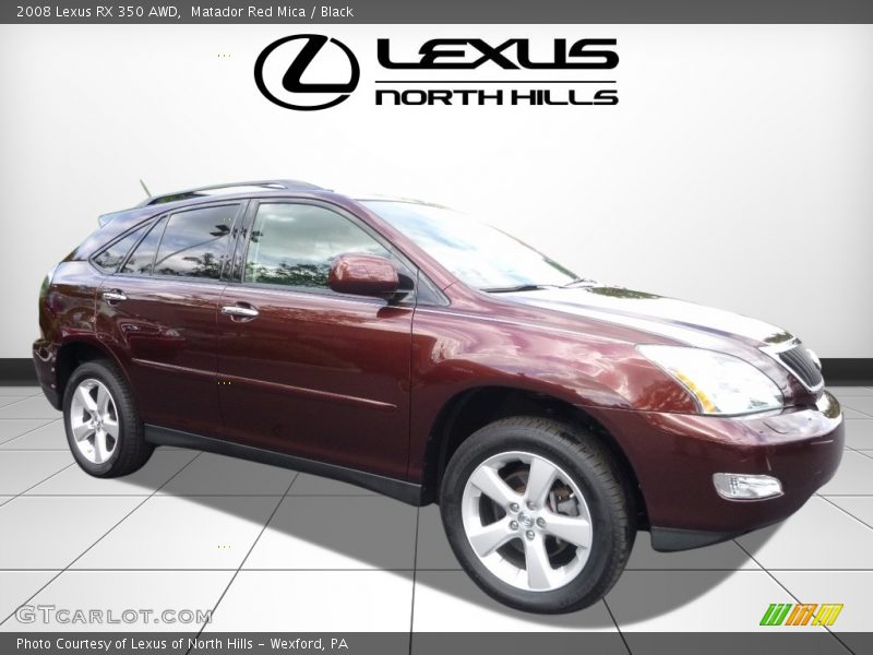 Matador Red Mica / Black 2008 Lexus RX 350 AWD