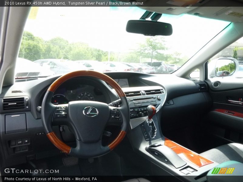 Tungsten Silver Pearl / Black/Brown Walnut 2010 Lexus RX 450h AWD Hybrid