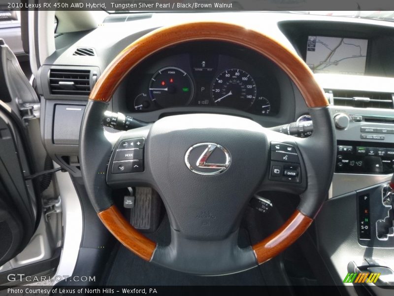 Tungsten Silver Pearl / Black/Brown Walnut 2010 Lexus RX 450h AWD Hybrid
