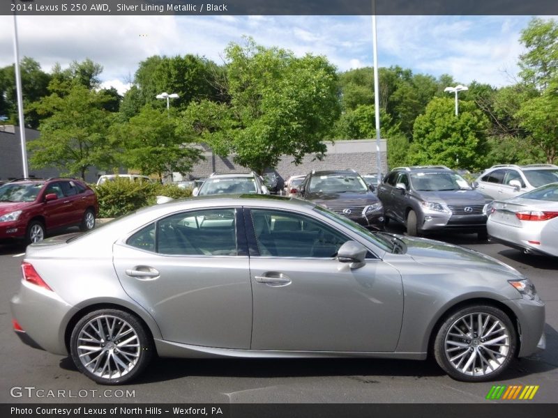 Silver Lining Metallic / Black 2014 Lexus IS 250 AWD