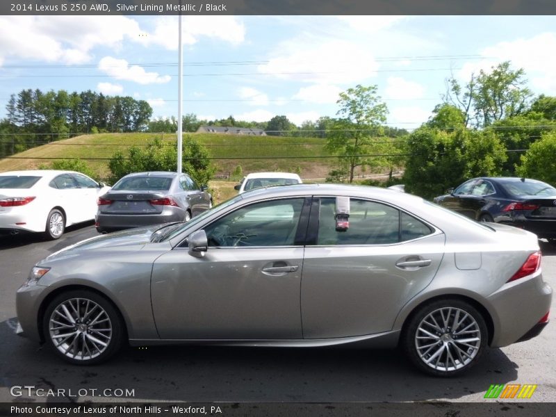 Silver Lining Metallic / Black 2014 Lexus IS 250 AWD