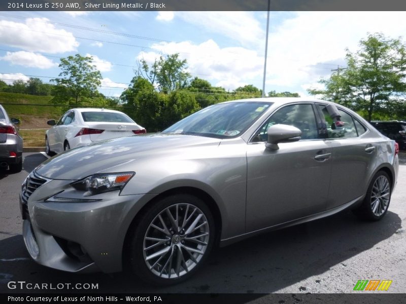 Silver Lining Metallic / Black 2014 Lexus IS 250 AWD
