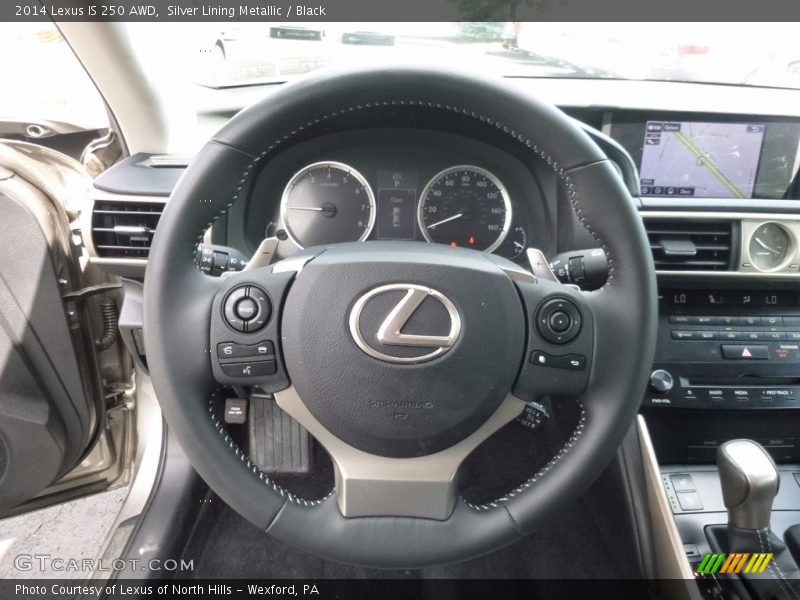 Silver Lining Metallic / Black 2014 Lexus IS 250 AWD
