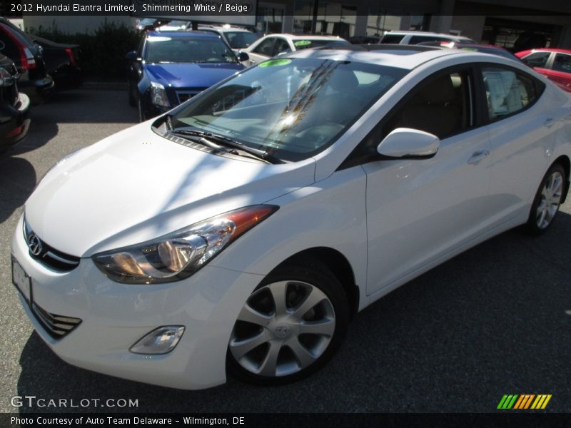 Shimmering White / Beige 2012 Hyundai Elantra Limited