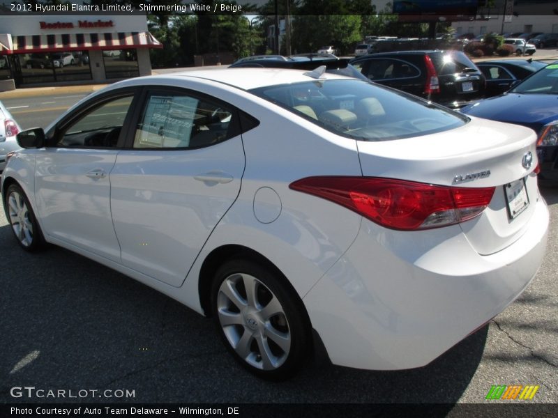 Shimmering White / Beige 2012 Hyundai Elantra Limited