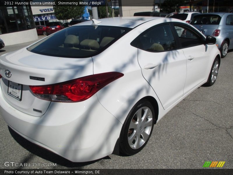Shimmering White / Beige 2012 Hyundai Elantra Limited