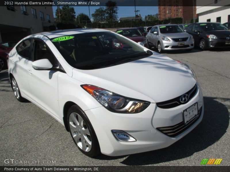 Shimmering White / Beige 2012 Hyundai Elantra Limited