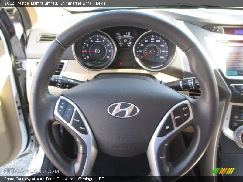 Shimmering White / Beige 2012 Hyundai Elantra Limited
