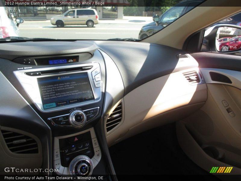 Shimmering White / Beige 2012 Hyundai Elantra Limited