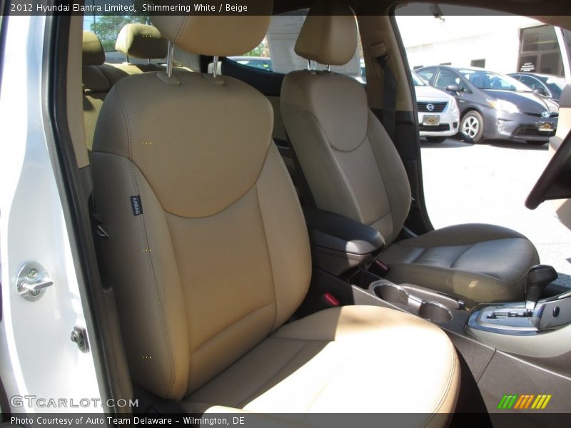 Shimmering White / Beige 2012 Hyundai Elantra Limited