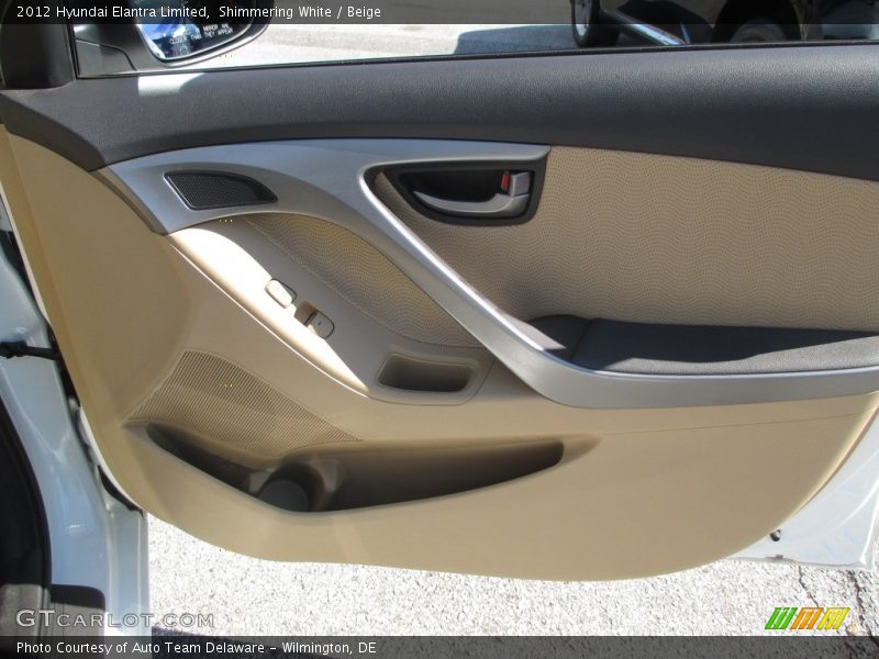Shimmering White / Beige 2012 Hyundai Elantra Limited