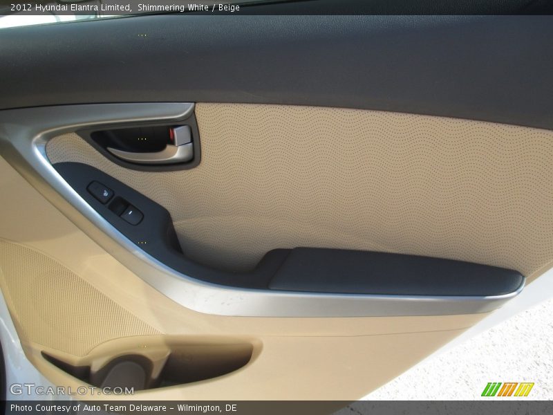 Shimmering White / Beige 2012 Hyundai Elantra Limited