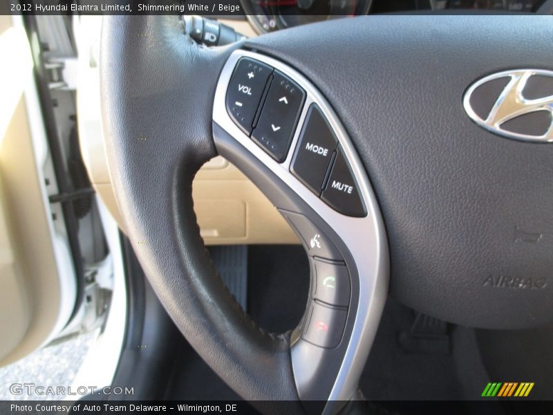 Shimmering White / Beige 2012 Hyundai Elantra Limited