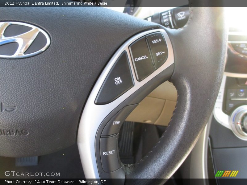 Shimmering White / Beige 2012 Hyundai Elantra Limited