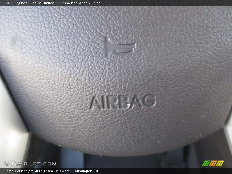 Shimmering White / Beige 2012 Hyundai Elantra Limited