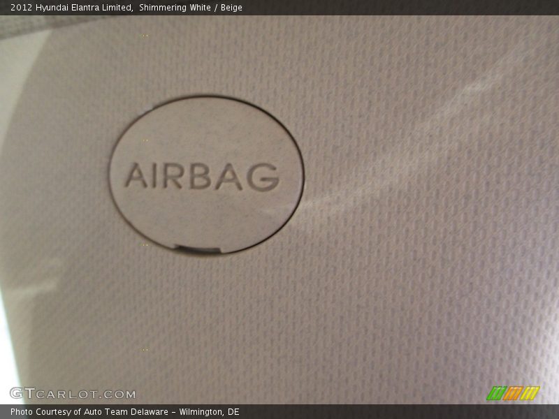 Shimmering White / Beige 2012 Hyundai Elantra Limited
