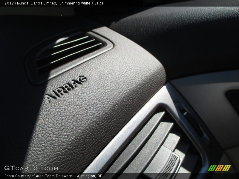 Shimmering White / Beige 2012 Hyundai Elantra Limited