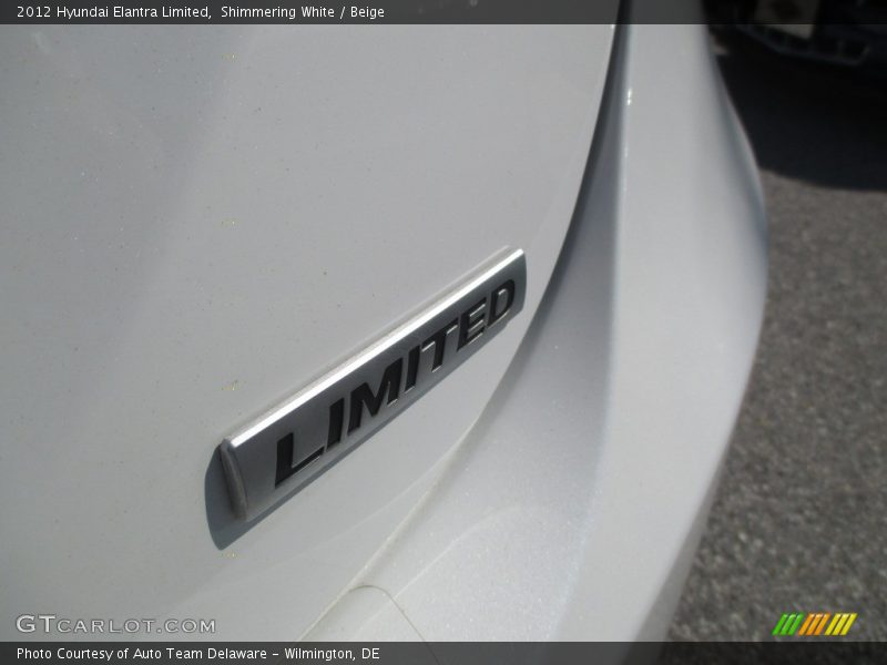 Shimmering White / Beige 2012 Hyundai Elantra Limited