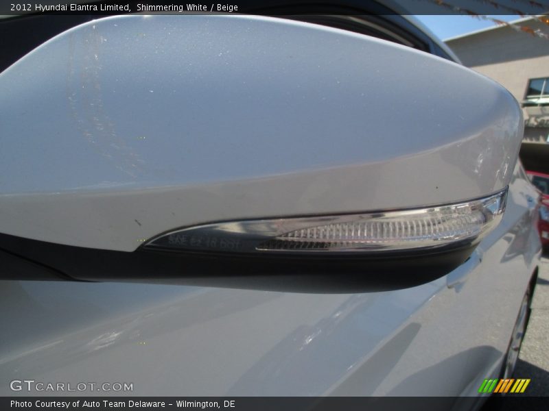 Shimmering White / Beige 2012 Hyundai Elantra Limited
