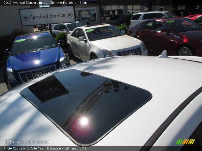 Shimmering White / Beige 2012 Hyundai Elantra Limited