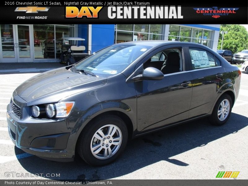 Nightfall Gray Metallic / Jet Black/Dark Titanium 2016 Chevrolet Sonic LT Sedan