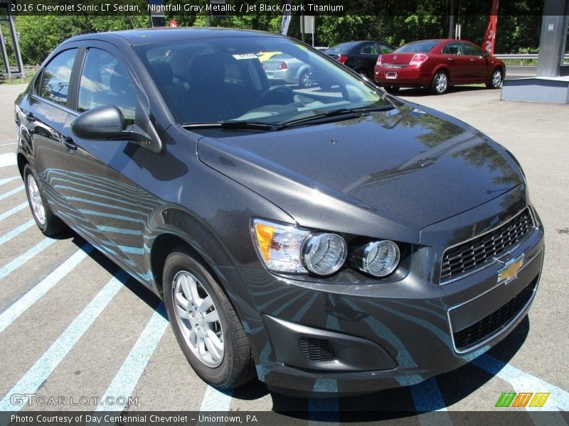 Nightfall Gray Metallic / Jet Black/Dark Titanium 2016 Chevrolet Sonic LT Sedan