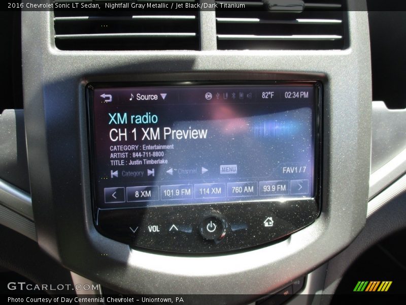 Nightfall Gray Metallic / Jet Black/Dark Titanium 2016 Chevrolet Sonic LT Sedan