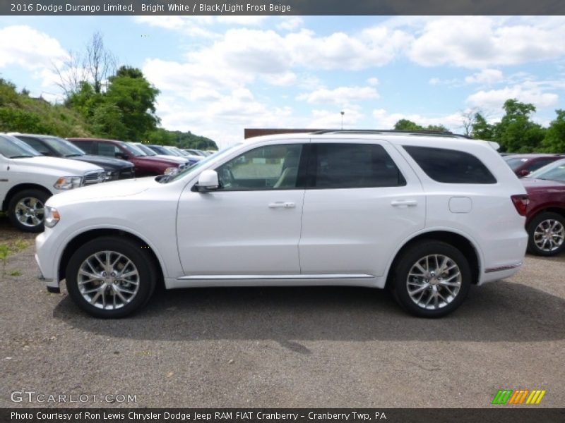 Bright White / Black/Light Frost Beige 2016 Dodge Durango Limited