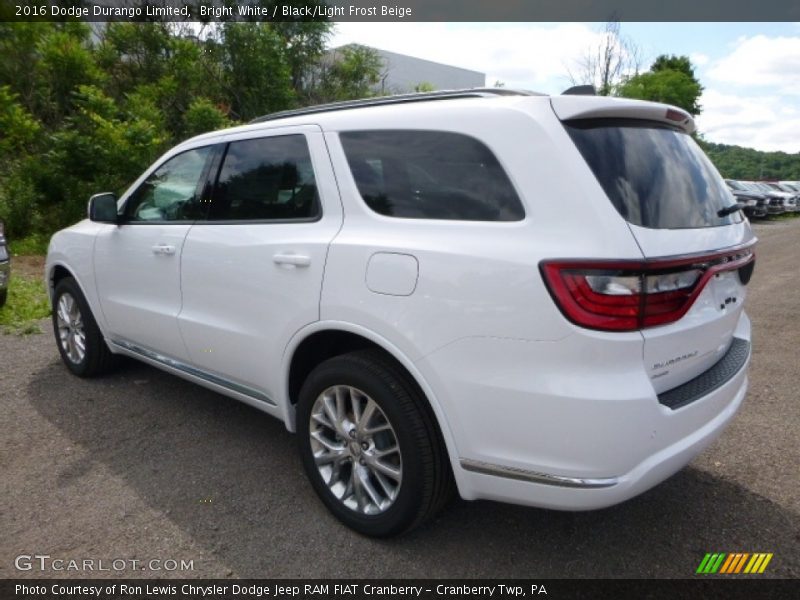 Bright White / Black/Light Frost Beige 2016 Dodge Durango Limited