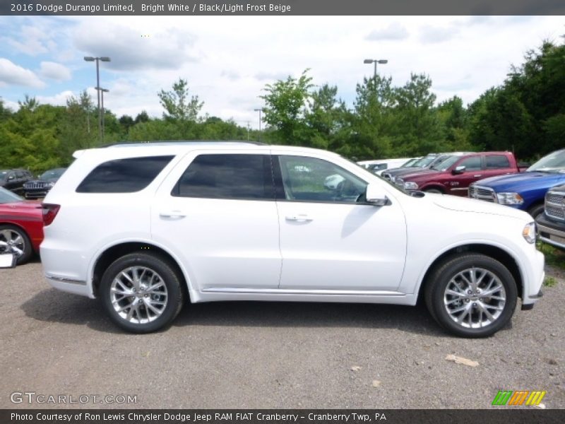Bright White / Black/Light Frost Beige 2016 Dodge Durango Limited