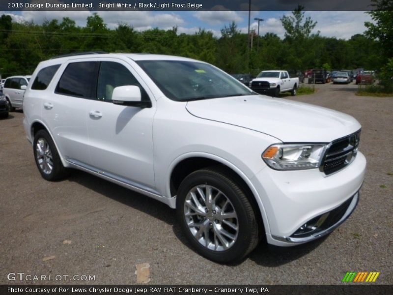 Bright White / Black/Light Frost Beige 2016 Dodge Durango Limited