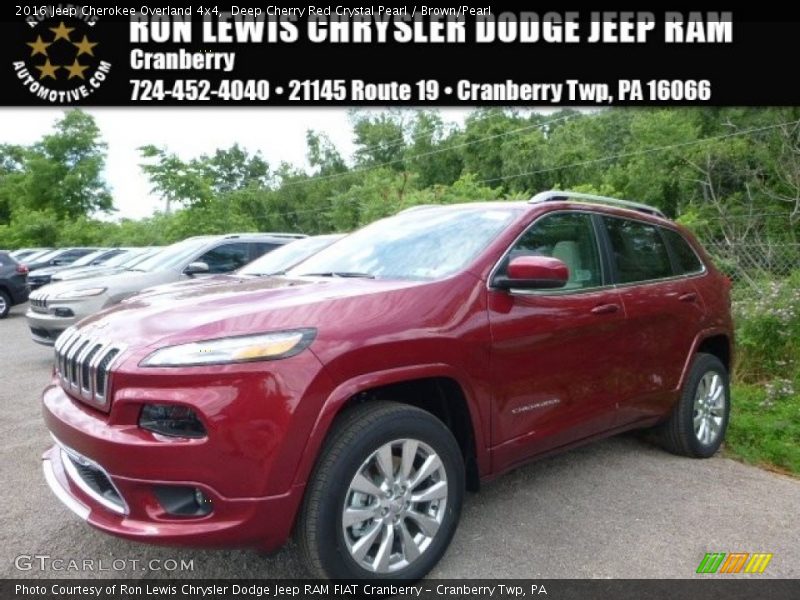Deep Cherry Red Crystal Pearl / Brown/Pearl 2016 Jeep Cherokee Overland 4x4