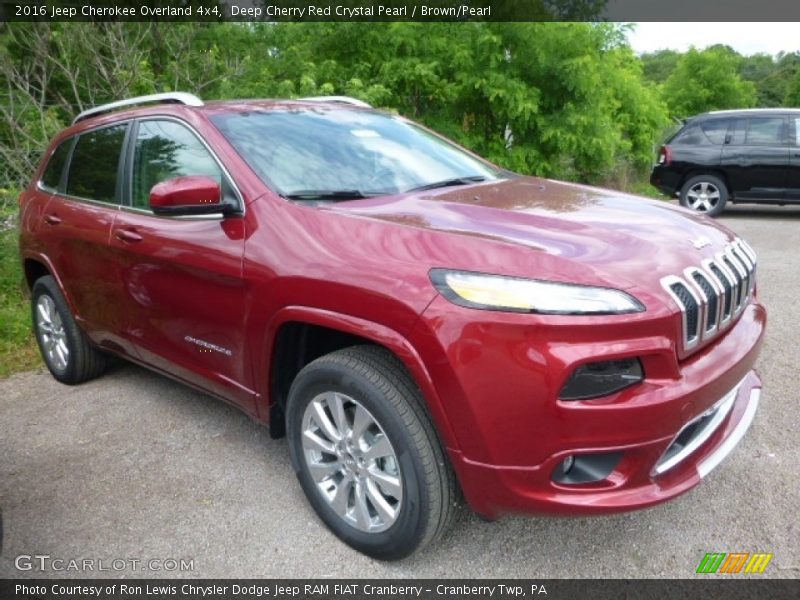 Deep Cherry Red Crystal Pearl / Brown/Pearl 2016 Jeep Cherokee Overland 4x4